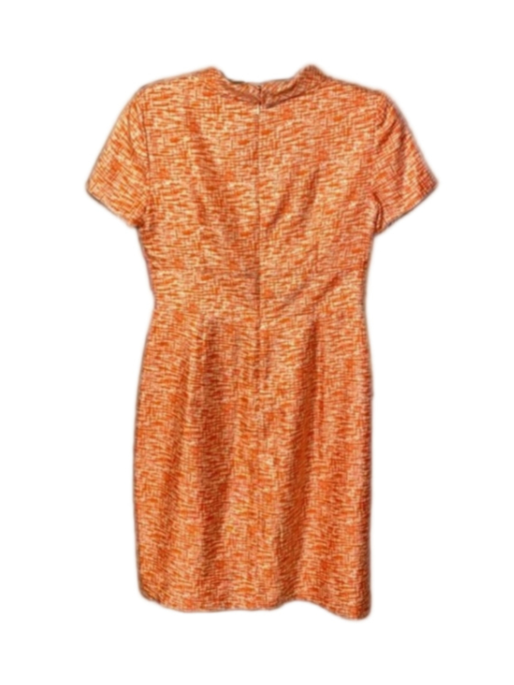 Banana Republic Womens 12 Silk Cowl Neck Dress Orange White Sheath Retro Career - Picture 2 of 8
